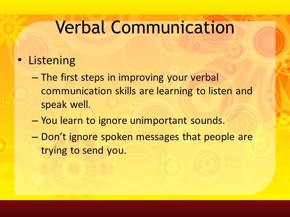 Verbal Communication Listening