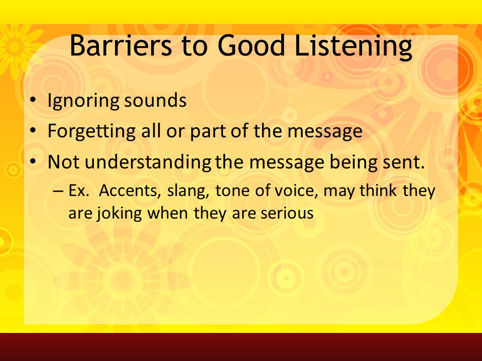 Barriers to Good Listening