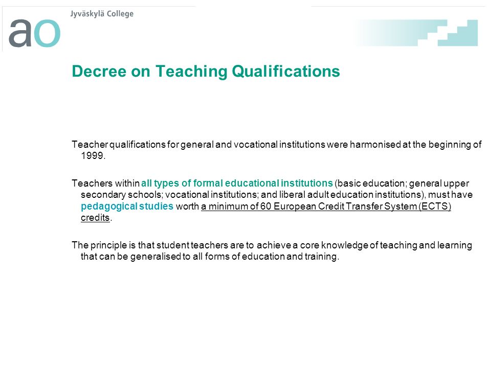 Decree on Teaching Qualifications