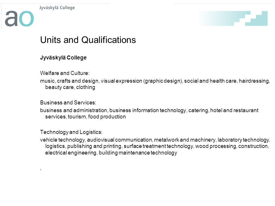 Units and Qualifications