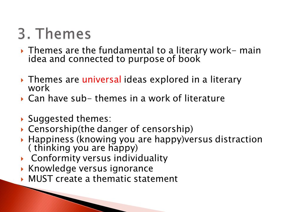thematic statements for fahrenheit 451