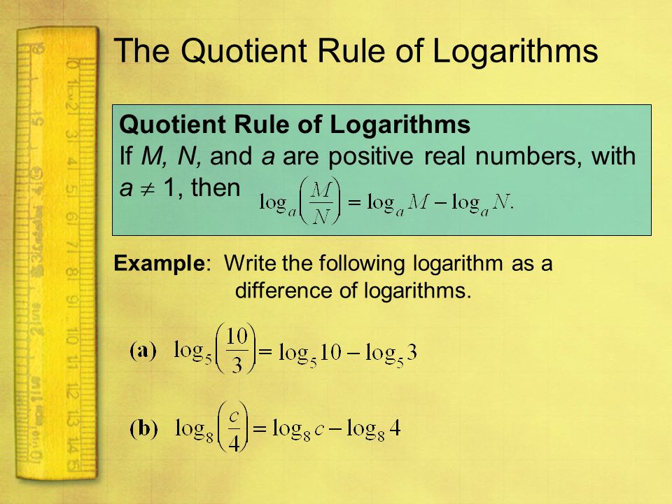 The Quotient Rule of Logarithms