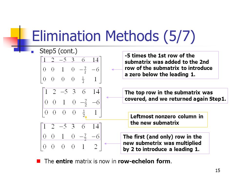 Elimination Methods (5/7)