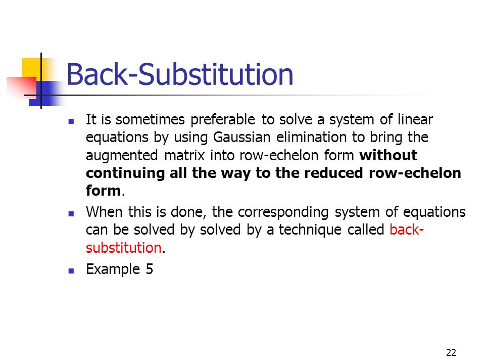 Back-Substitution