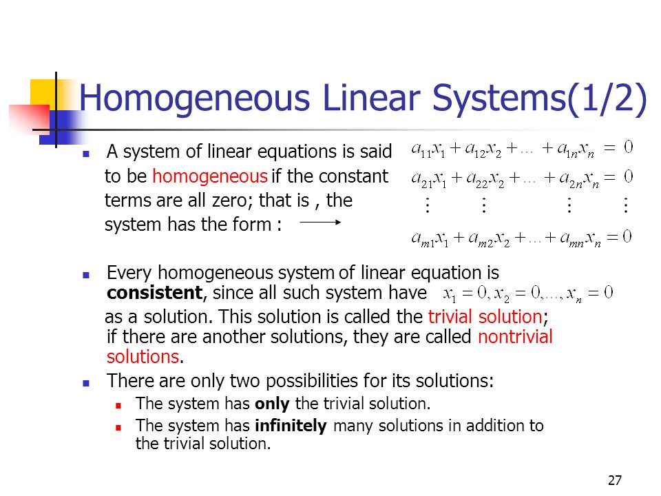 Homogeneous Linear Systems(1/2)