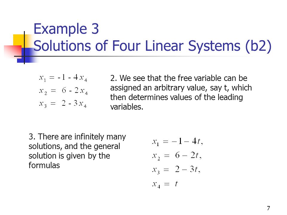 Example 3 Solutions of Four Linear Systems (b2)