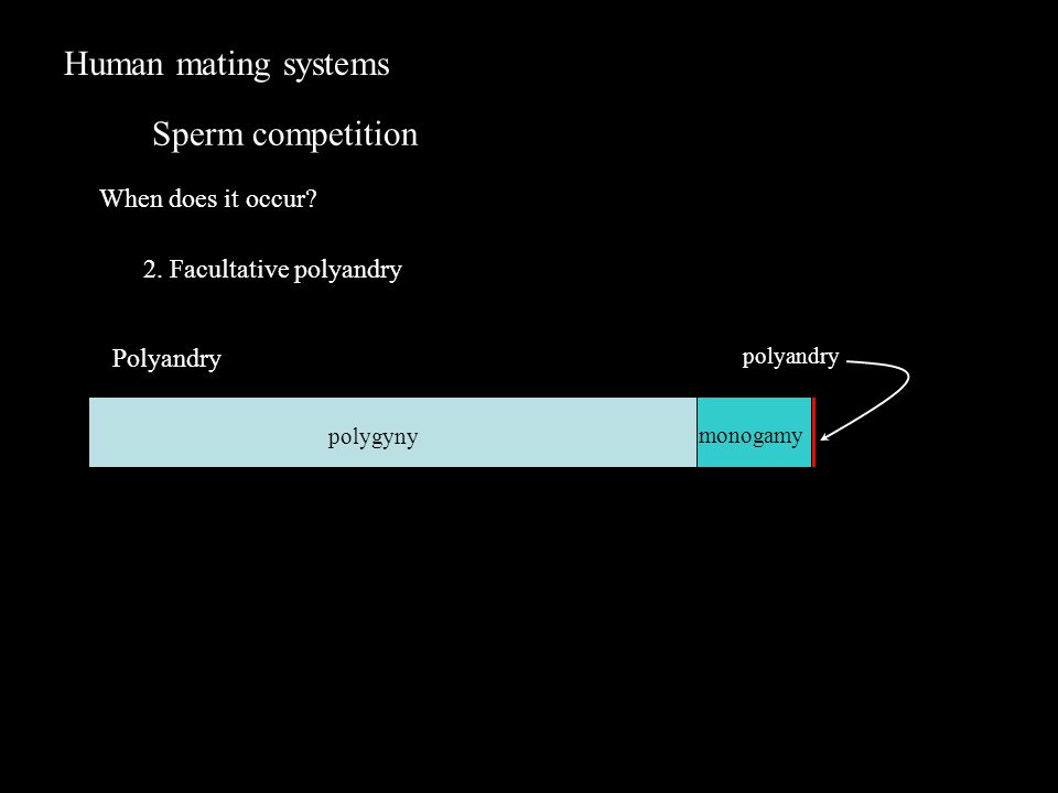 Human mating systems Sperm competition When does it occur