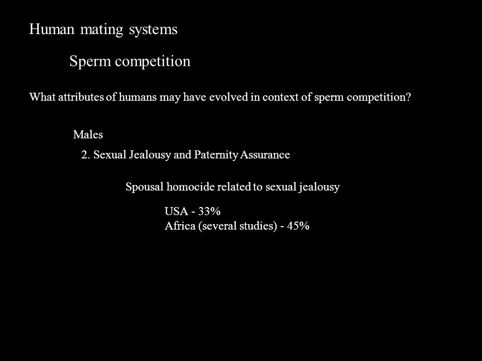 Human mating systems Sperm competition