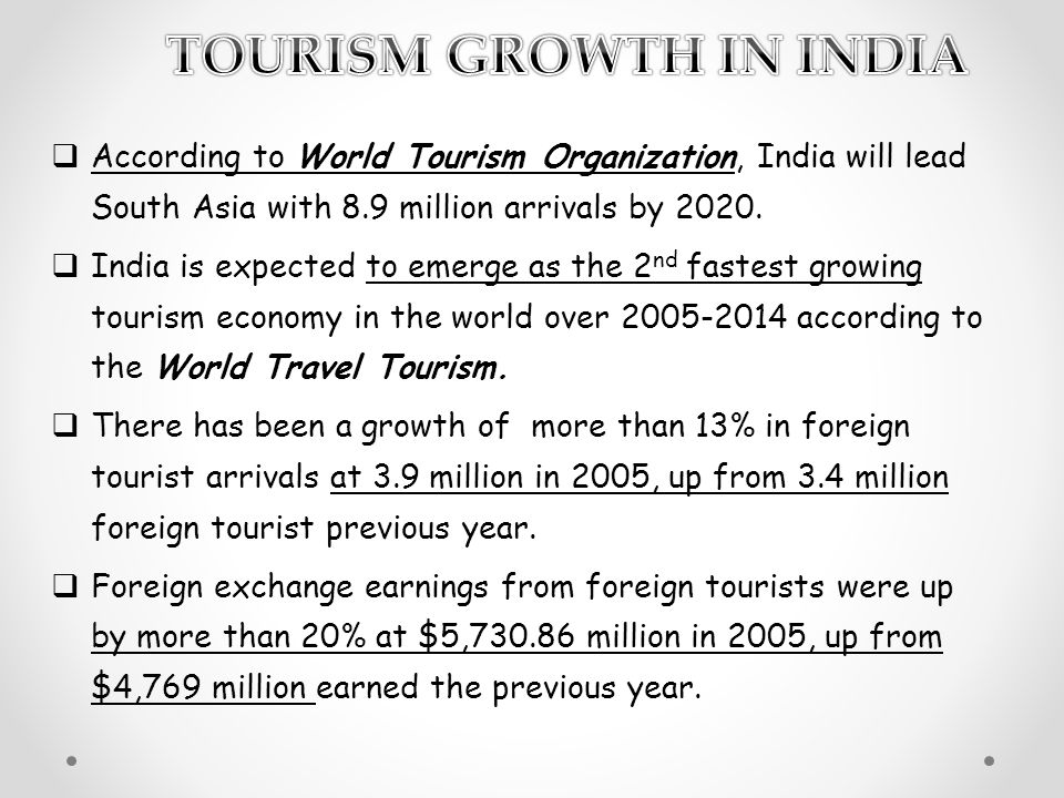TOURISM GROWTH IN INDIA
