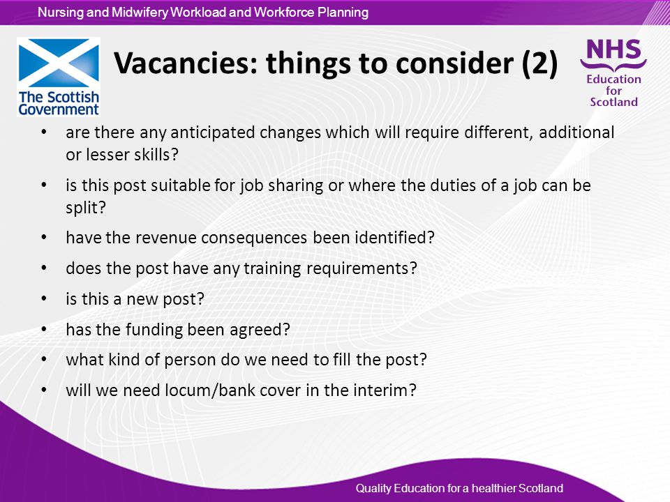 Vacancies: things to consider (2)