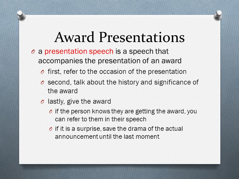 speech for presenting an award example