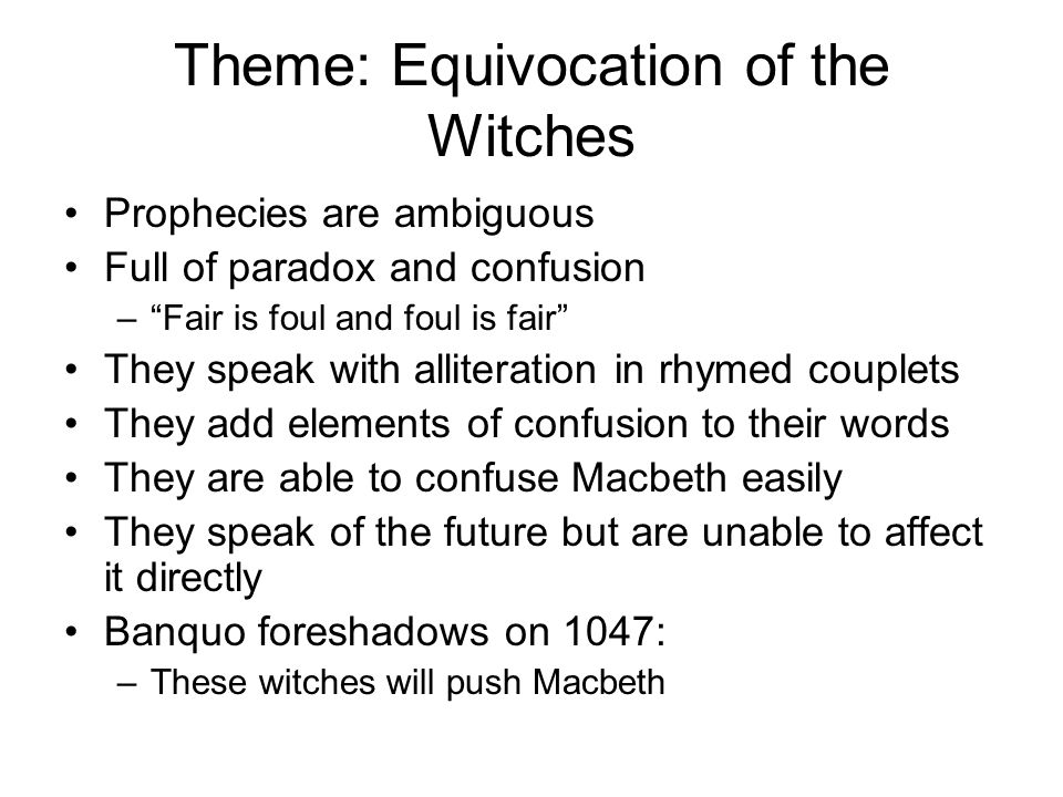 examples of equivocation in macbeth