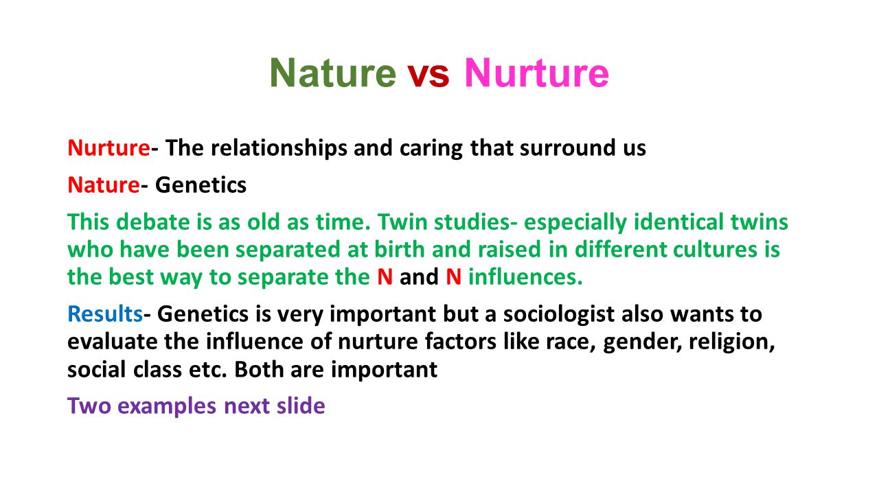 define nurture sociology