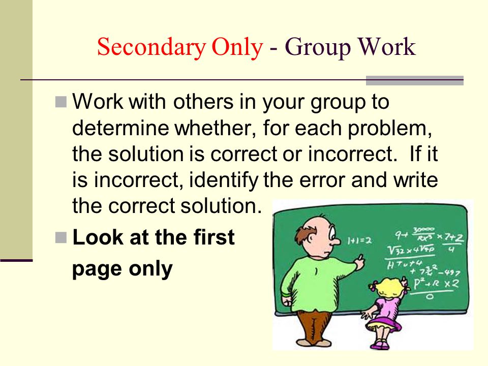 Secondary Only - Group Work