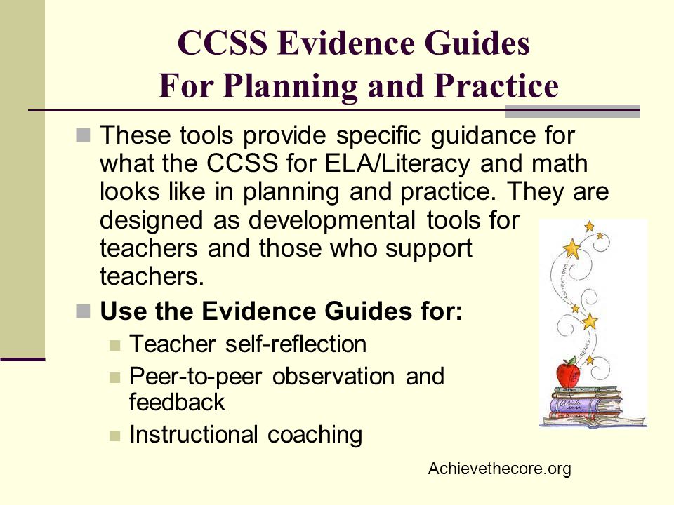 CCSS Evidence Guides For Planning and Practice