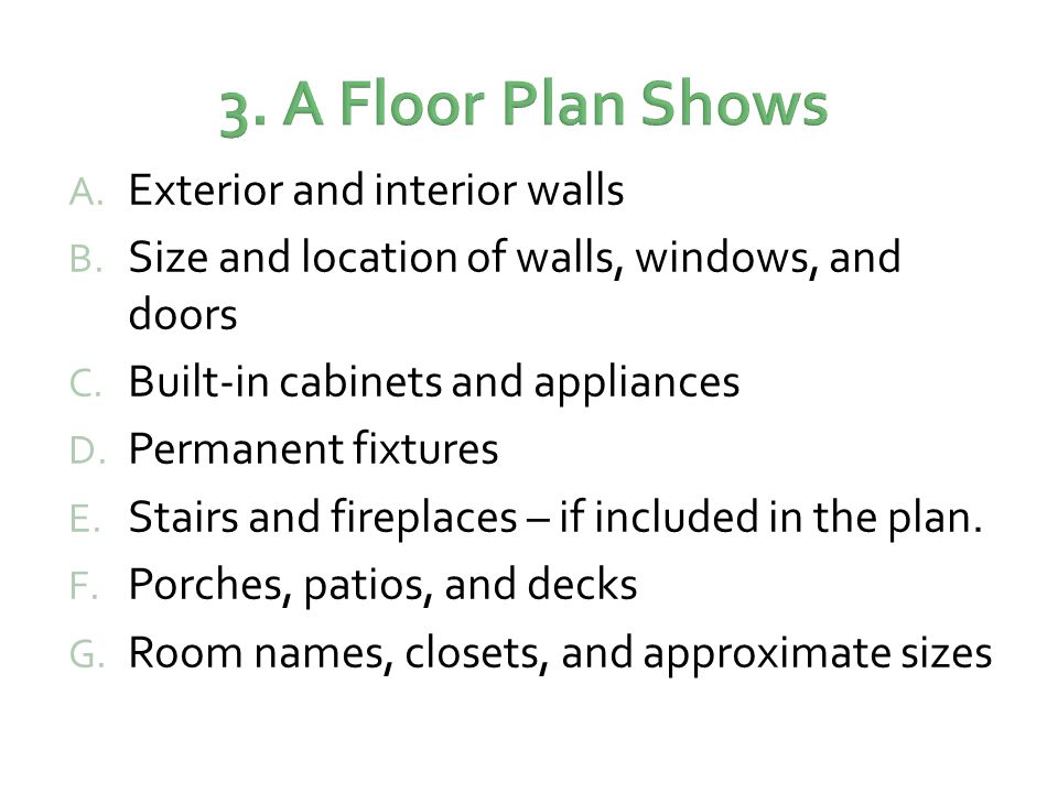 3. A Floor Plan Shows Exterior and interior walls