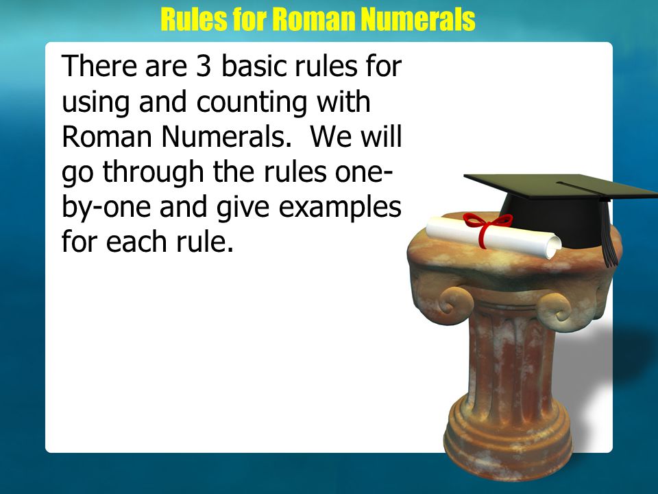 Rules for Roman Numerals