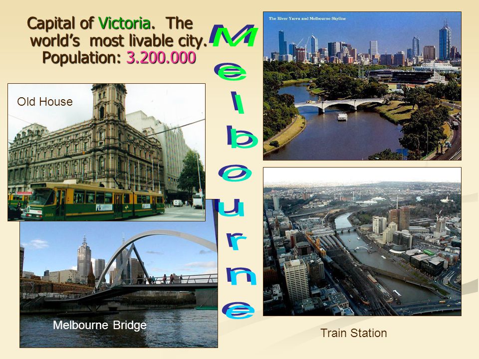 Capital of Victoria. The world’s most livable city. Population: