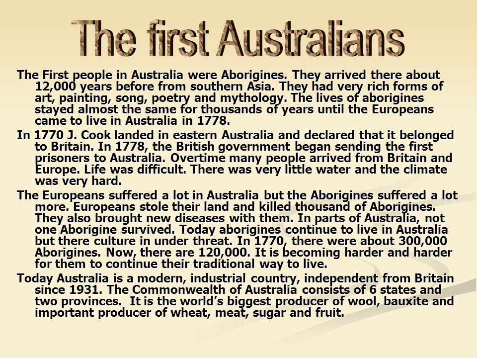 The first Australians