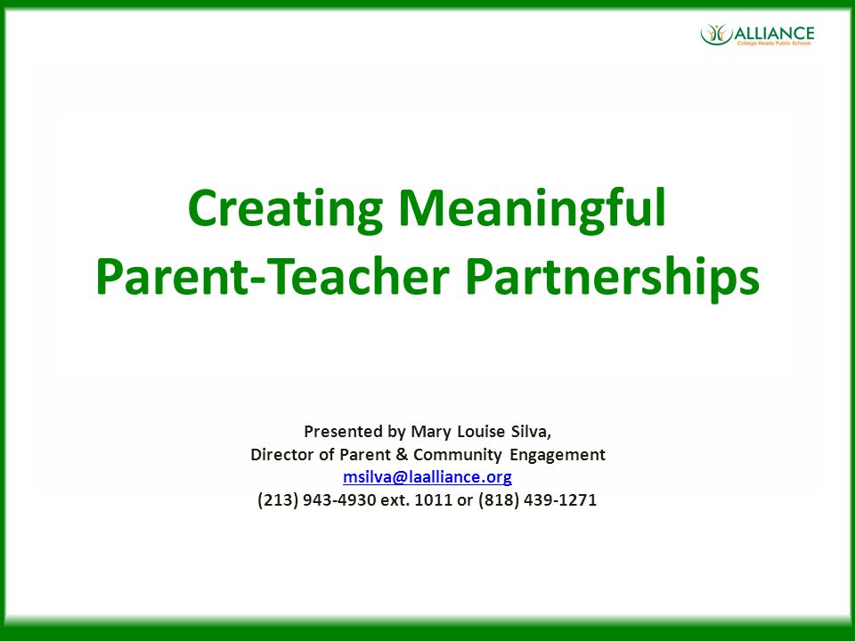 Creating Meaningful Parent-Teacher Partnerships
