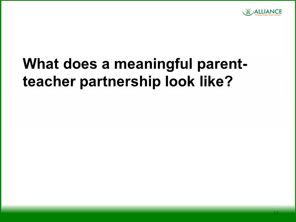 What does a meaningful parent-teacher partnership look like