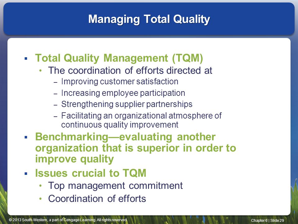 Managing Total Quality