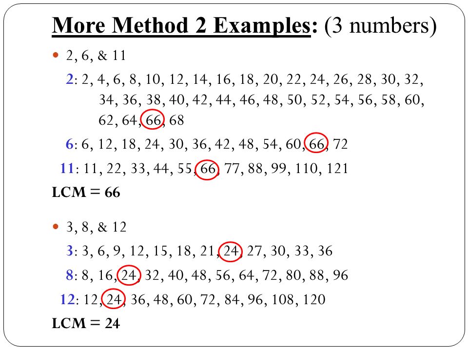 More Method 2 Examples: (3 numbers)