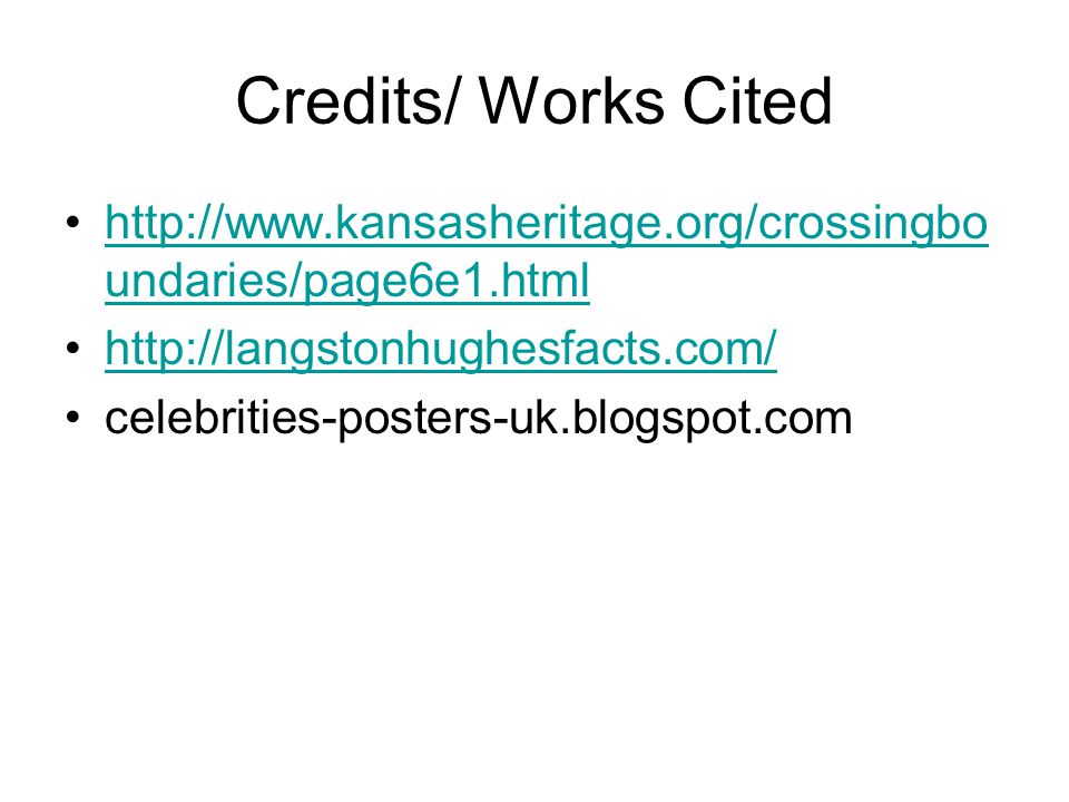 Credits/ Works Cited