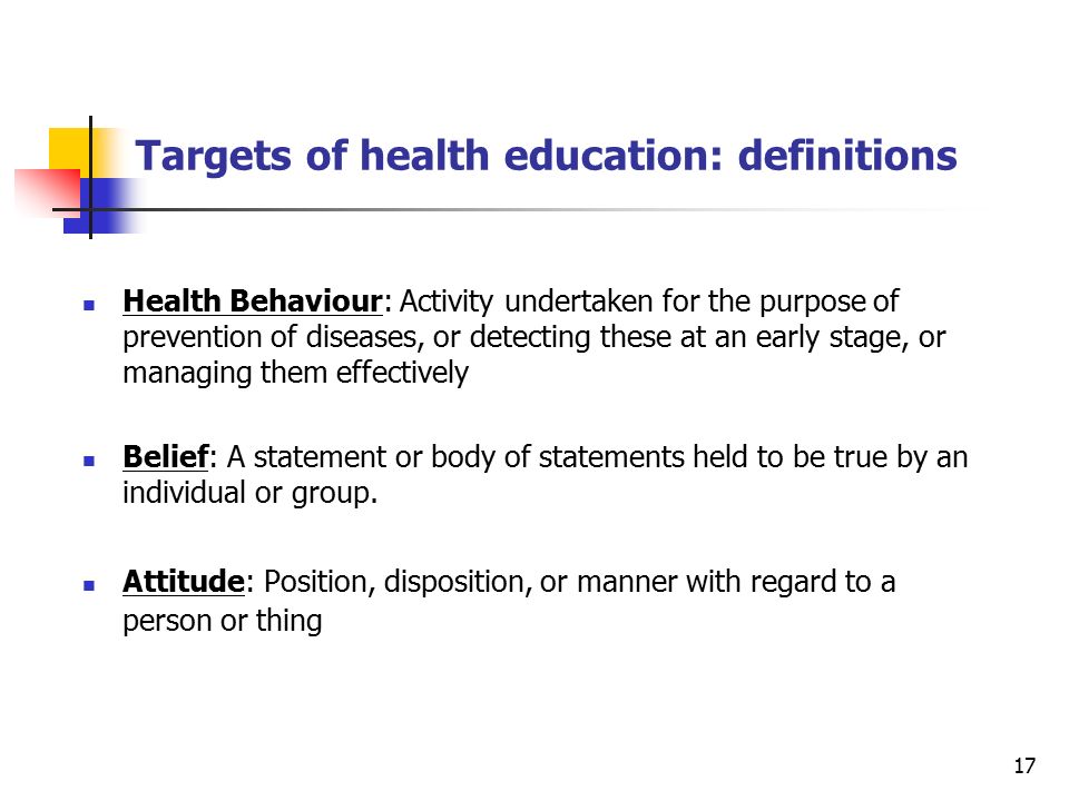 Targets of health education: definitions