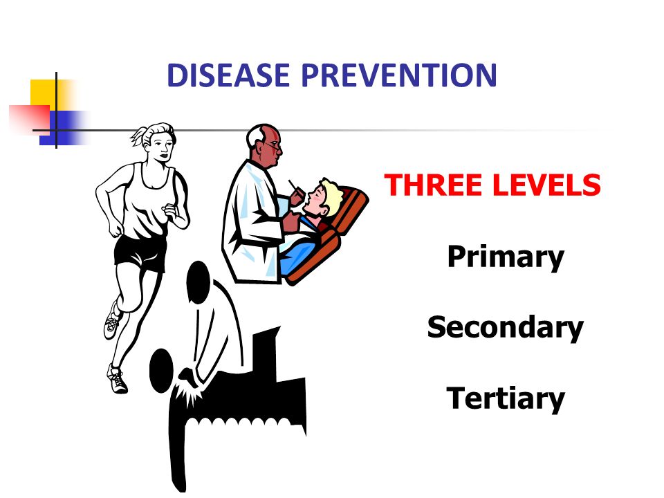 DISEASE PREVENTION THREE LEVELS Primary Secondary Tertiary