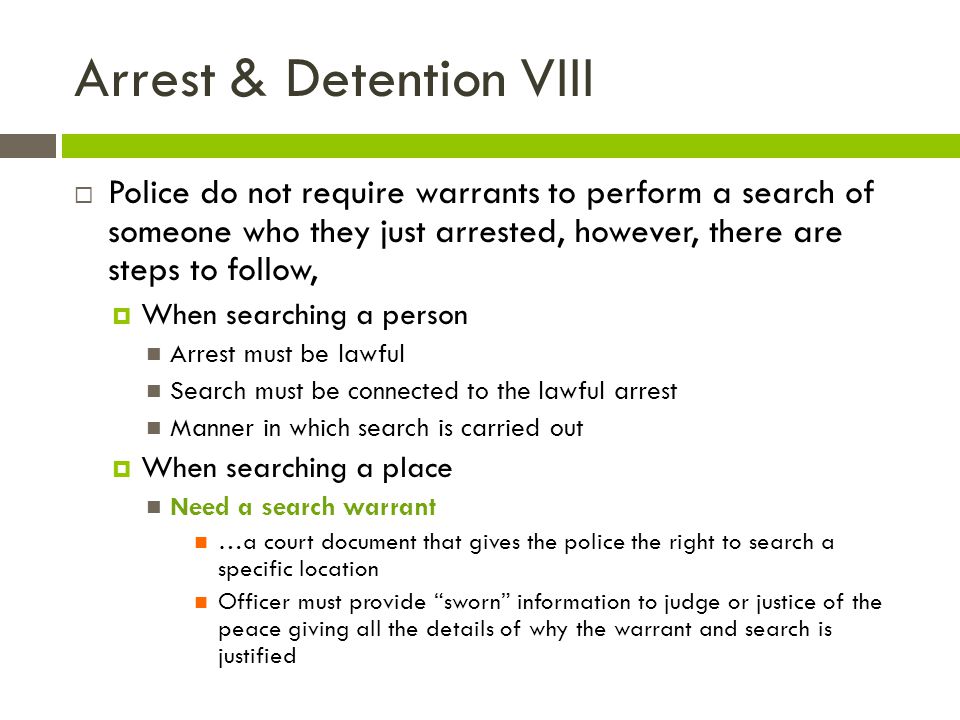 Arrest & Detention VIII