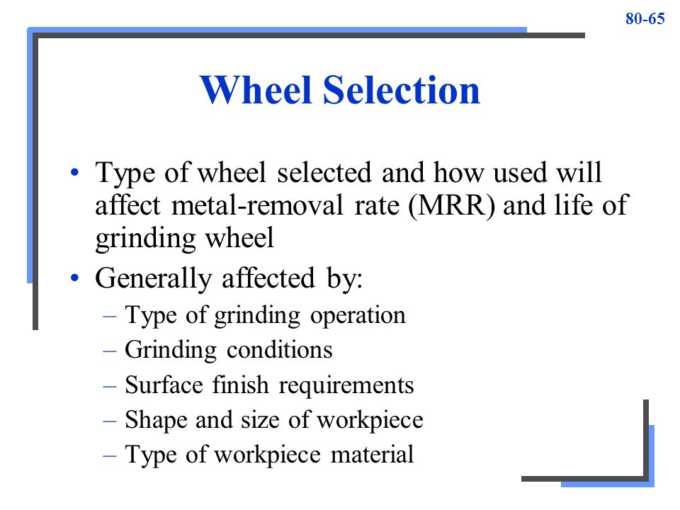 Surface Grinding Wheel Chart