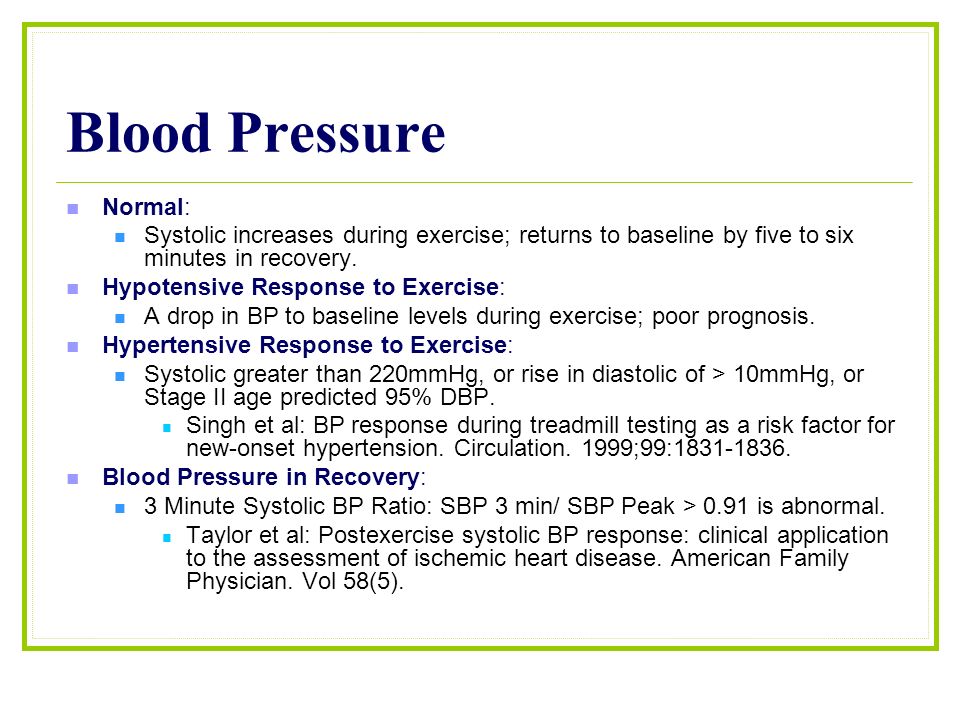 Normal Blood Pressure Response To Exercise Stress Test – Online degrees