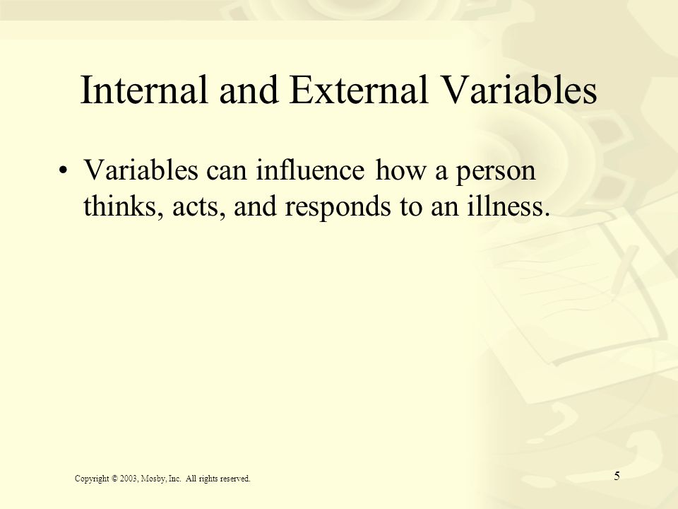 Internal and External Variables