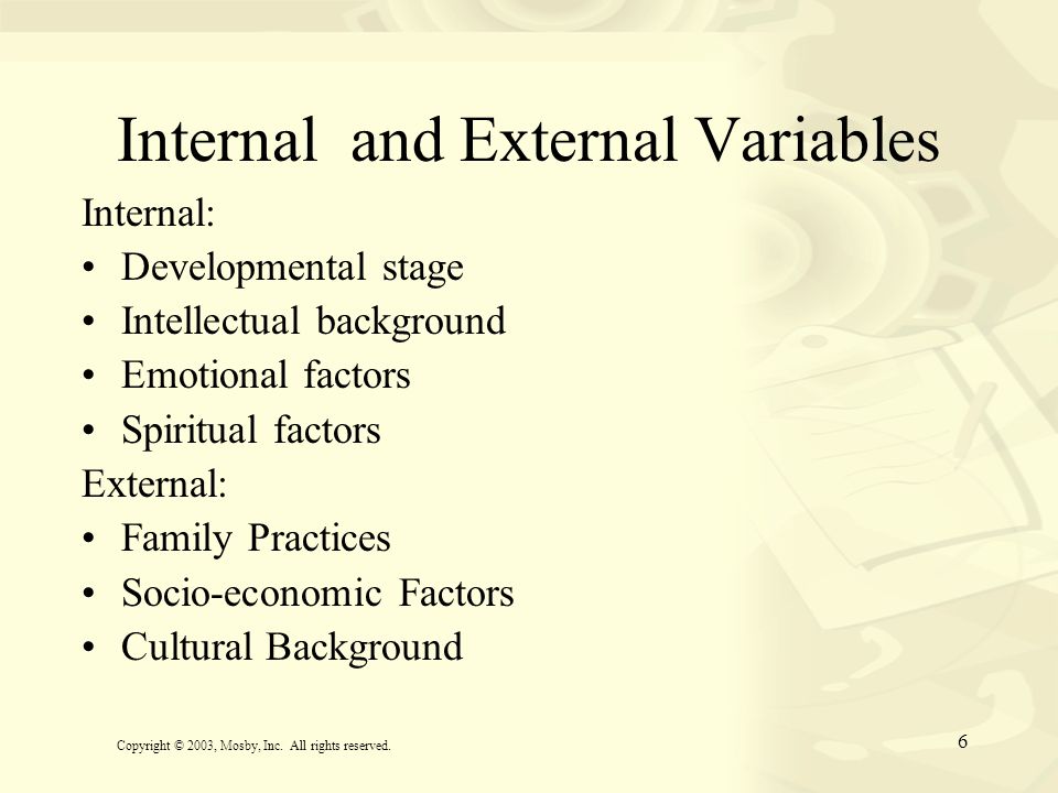 Internal and External Variables