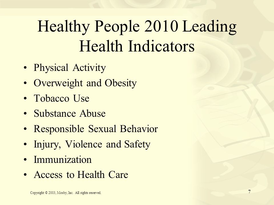 Healthy People 2010 Leading Health Indicators