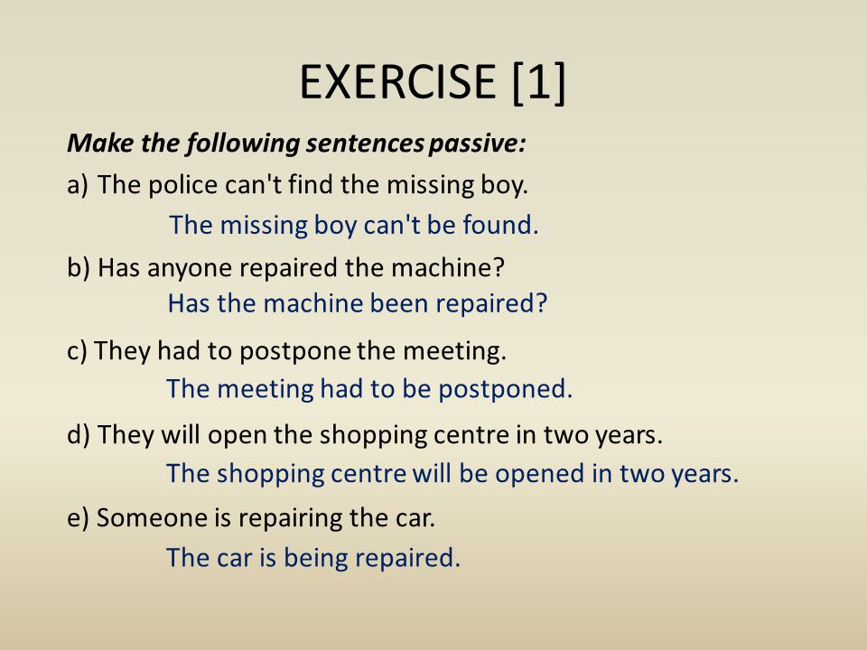 EXERCISE [1]