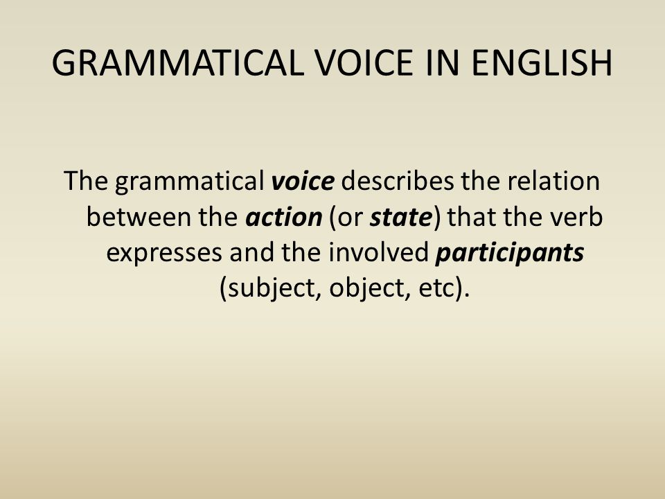 GRAMMATICAL VOICE IN ENGLISH