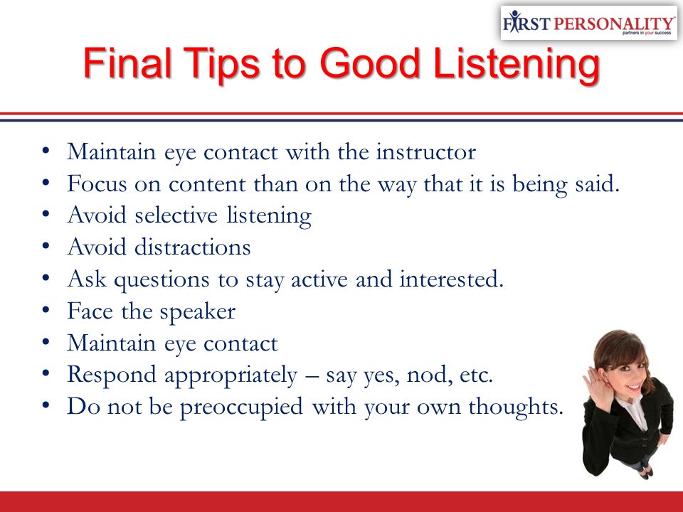 Final Tips to Good Listening