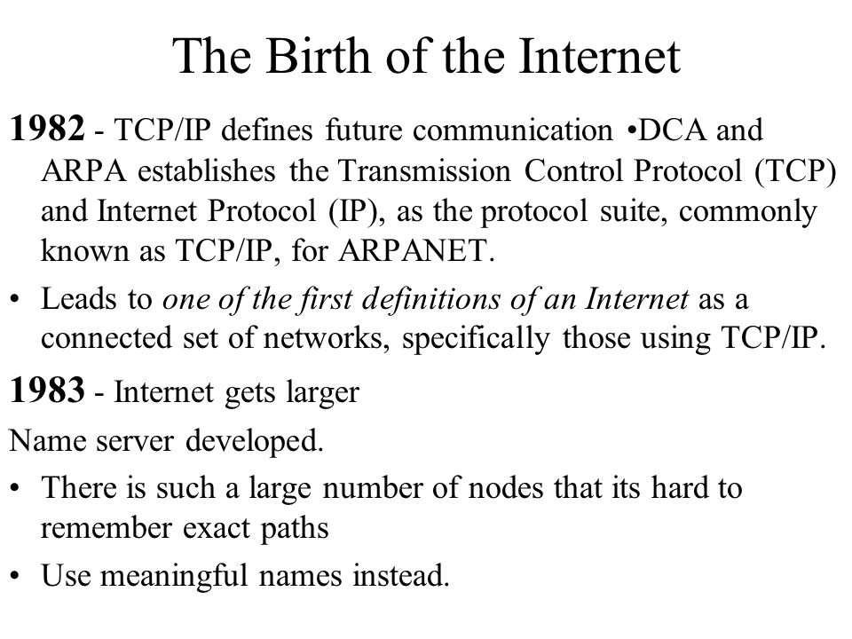 The Birth of the Internet