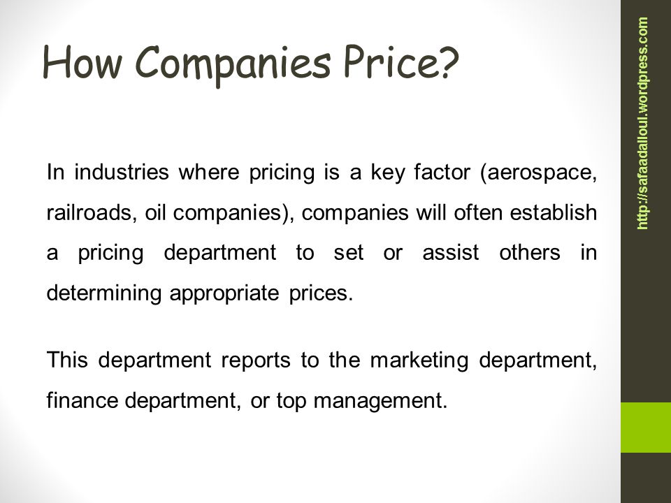 How Companies Price