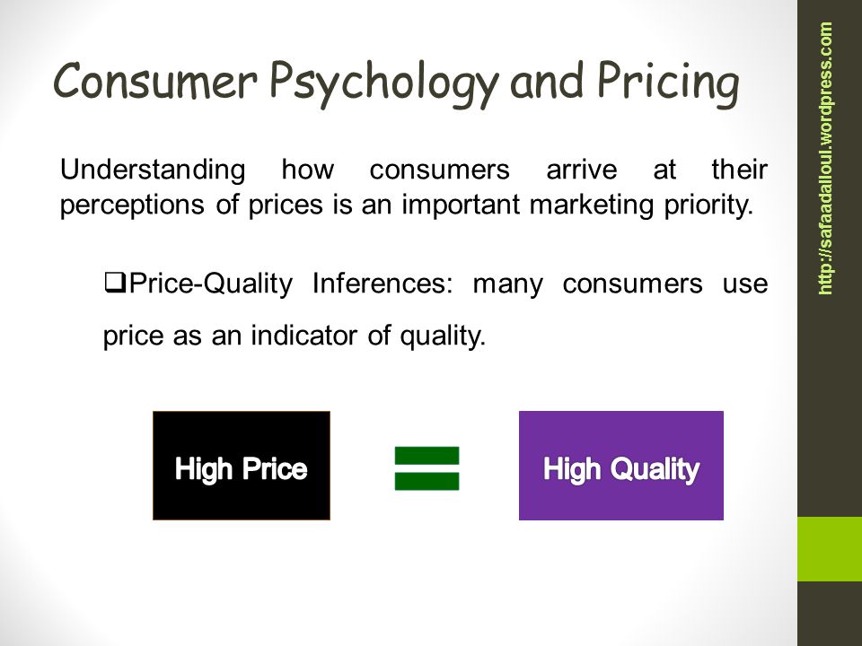 Consumer Psychology and Pricing