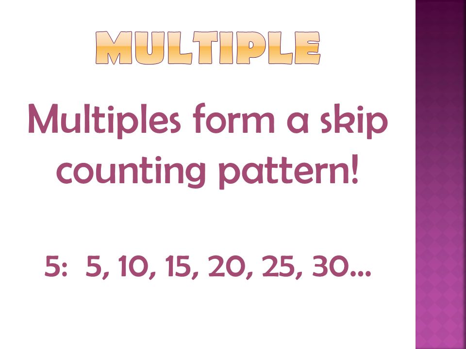 Multiples form a skip counting pattern!