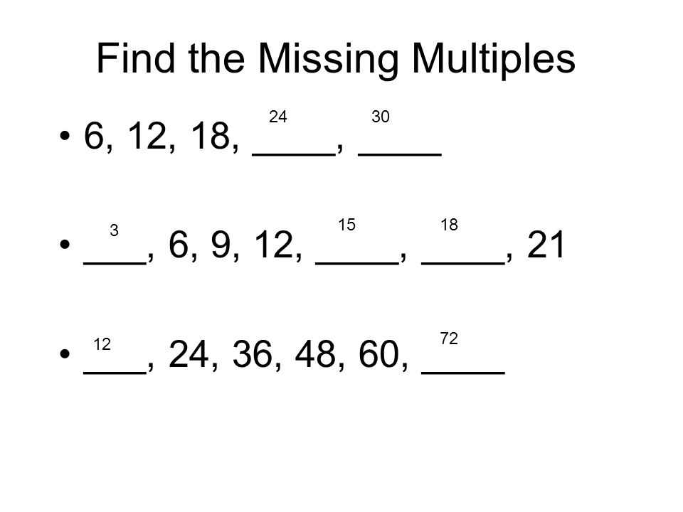 Find the Missing Multiples