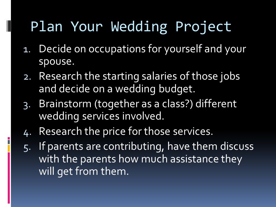 Plan Your Wedding Project
