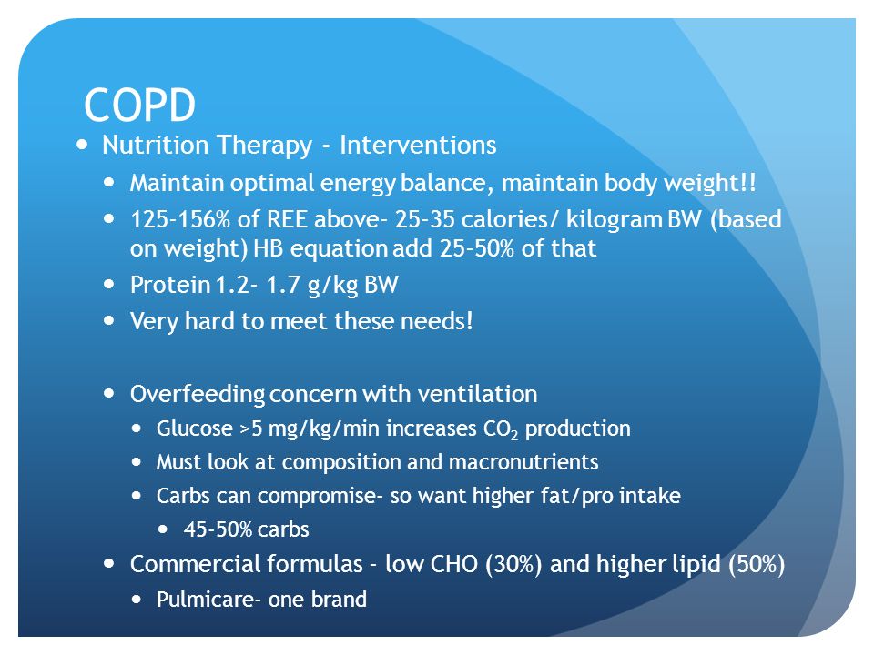 COPD Nutrition Therapy - Interventions