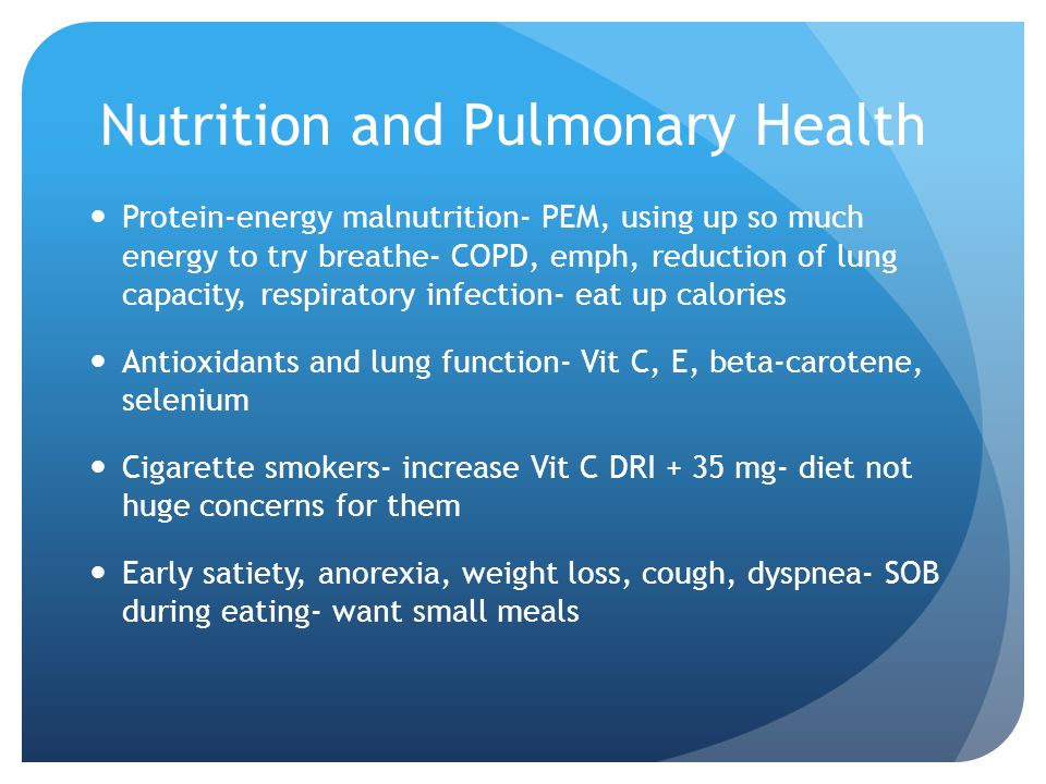 Nutrition and Pulmonary Health