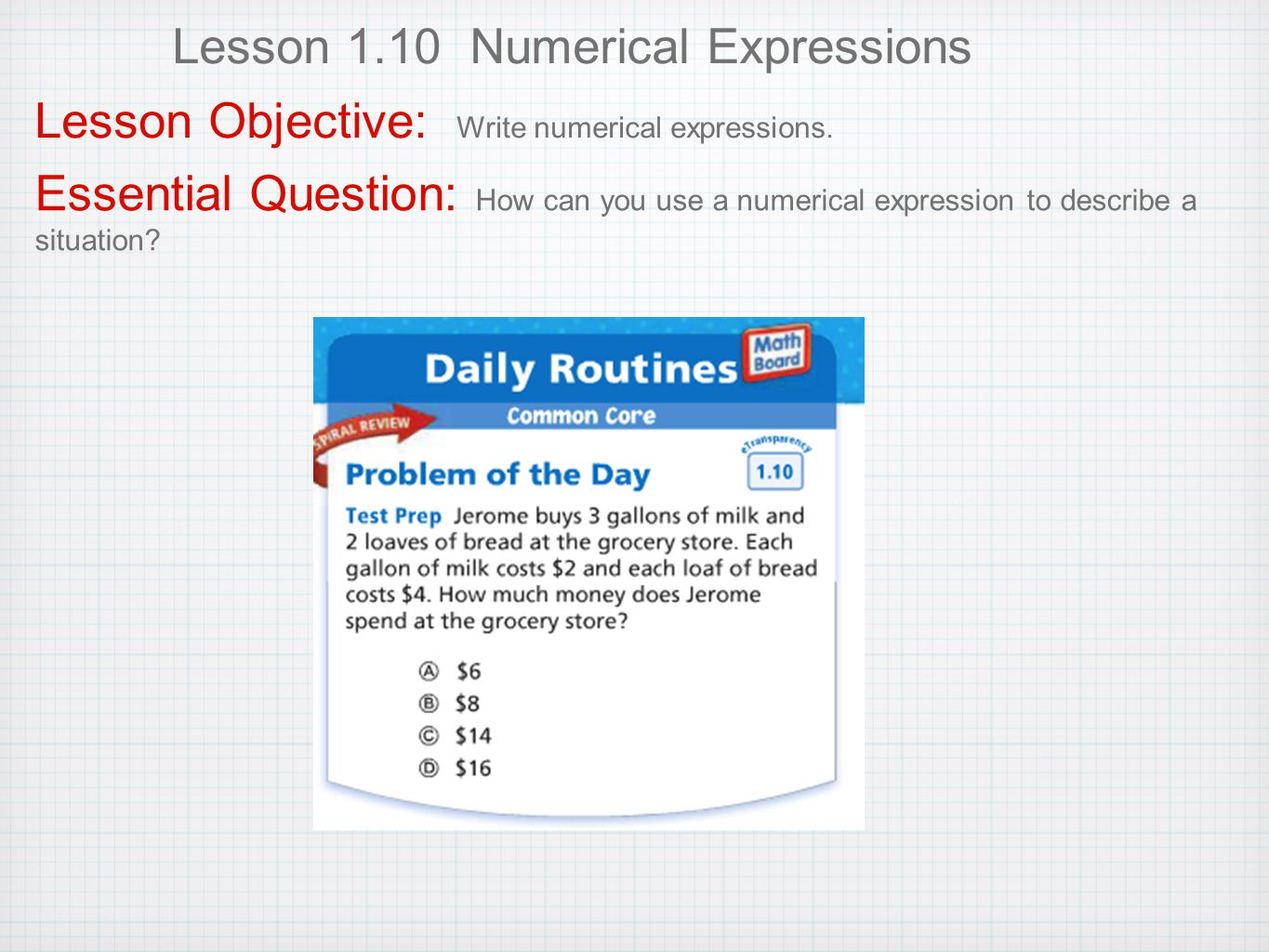 Lesson 1.10 Numerical Expressions