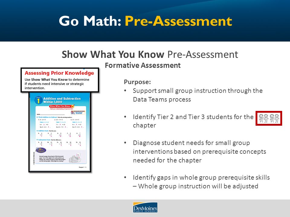 Go Math: Pre-Assessment