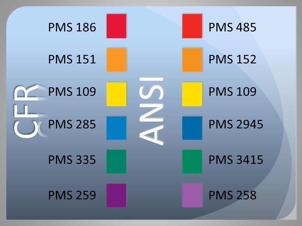 Ansi Z535 Color Chart